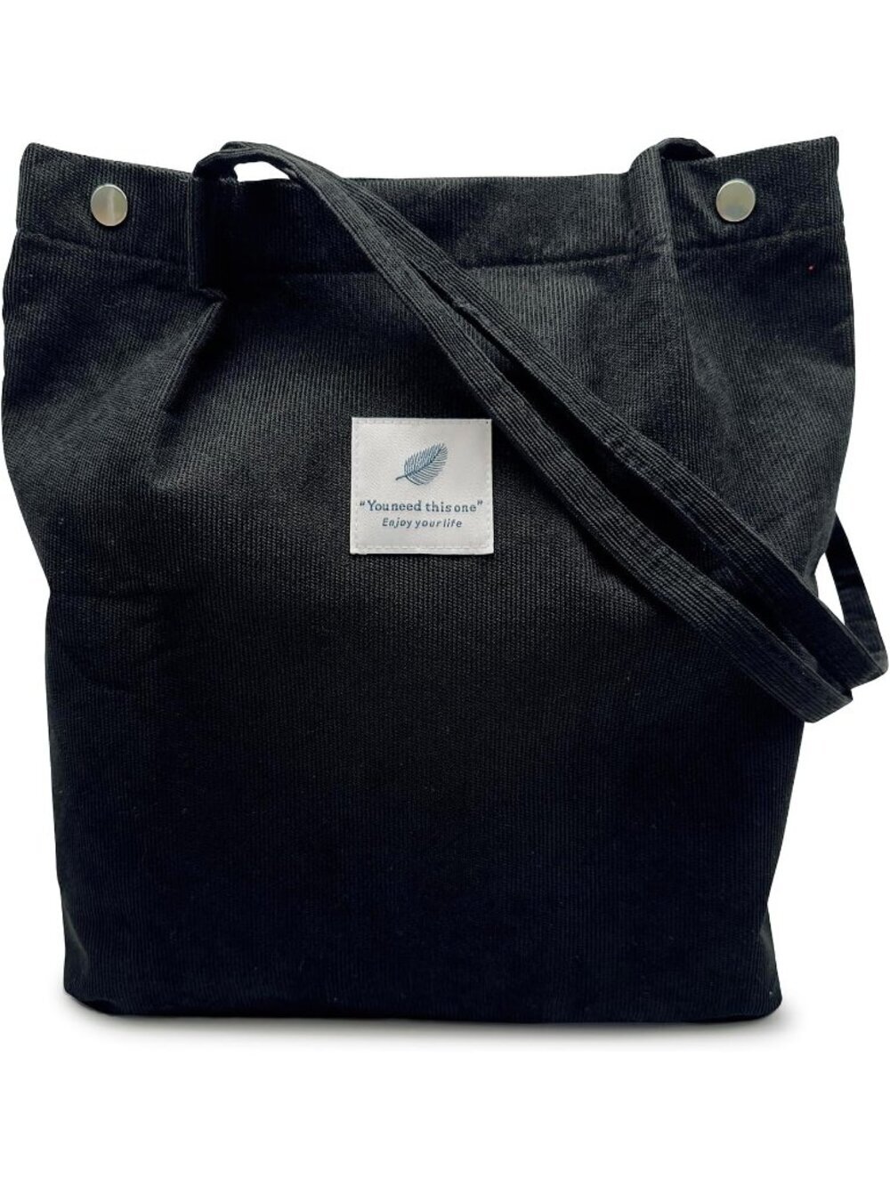 Women's Black Lightweight Shoulder Bag Buckets Totes Handbag Big Capacity Work